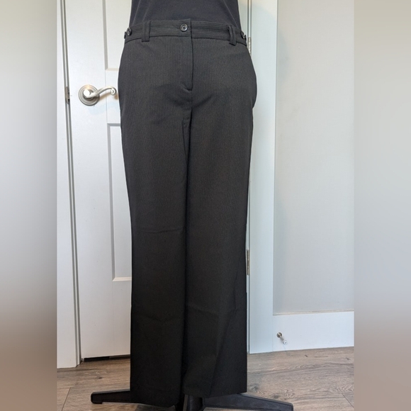 Willi Smith Pants - Willi Smith Womens Trousers Size 8 Kate Fit Black Pinstripe Pockets Career EUC